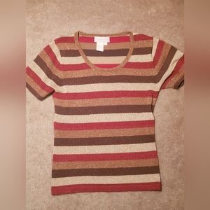 Votre Nom collection vintage metallic stripped sweater S